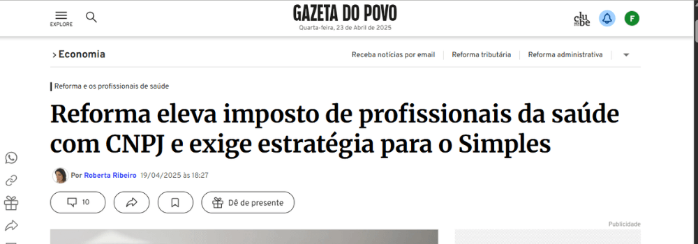 Imagens para artigo - Gazeta do Povo - aumento de impostos Simples Nacional